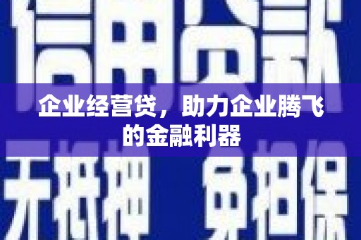 崇仁企业经营贷，助力企业腾飞的金融利器