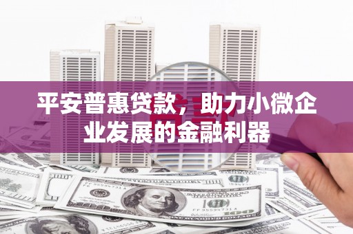 崇仁平安普惠贷款，助力小微企业发展的金融利器