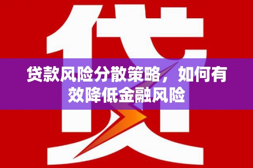 崇仁贷款风险分散策略，如何有效降低金融风险