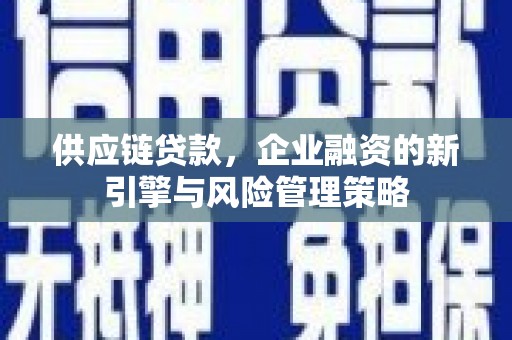 崇仁供应链贷款，企业融资的新引擎与风险管理策略