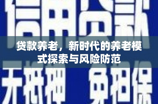 崇仁贷款养老，新时代的养老模式探索与风险防范